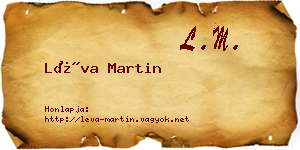 Léva Martin névjegykártya