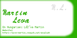 martin leva business card